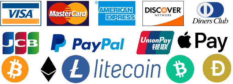 EDIS payment options - major credit cards, PayPal and Crypto